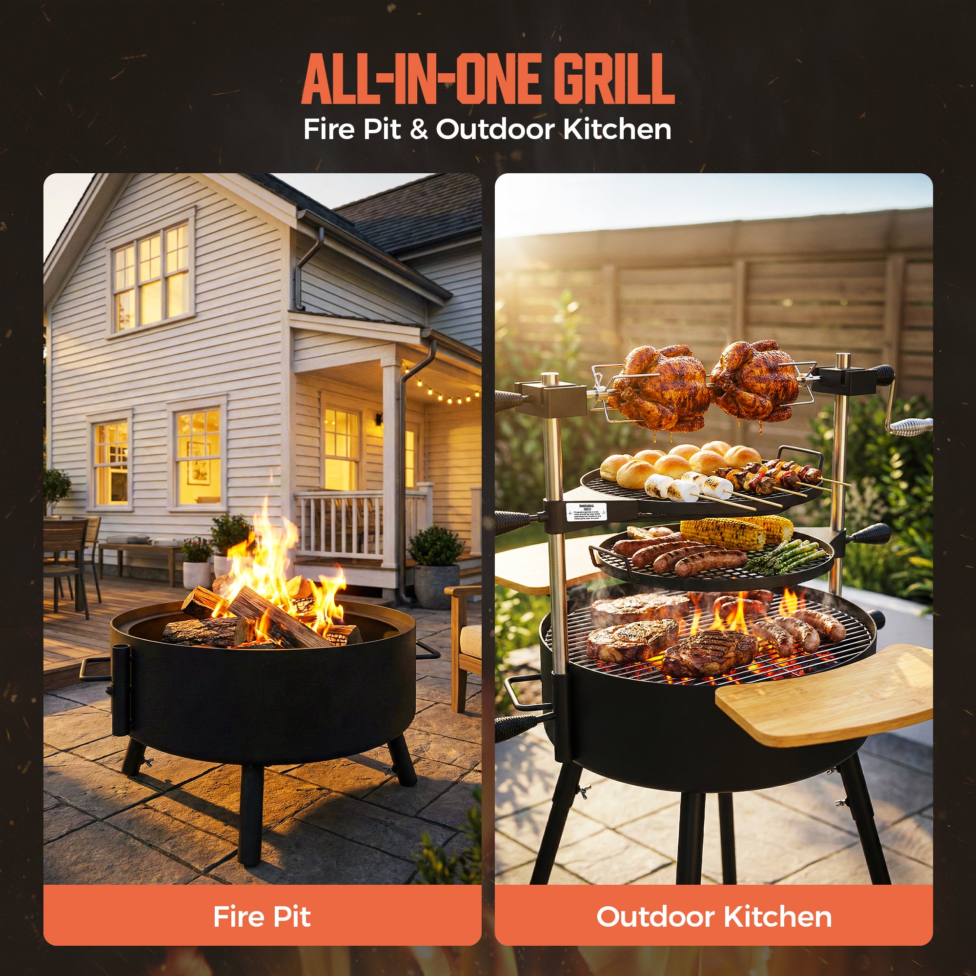 Portable Santa Maria Style Charcoal Grill