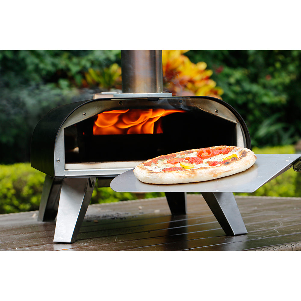 12" Wood Pellet Pizza Oven, Sliver/Black